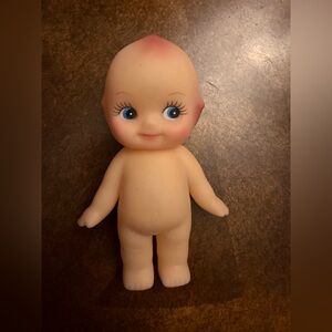 Kewpie-Style Baby Doll Toy - Peach Skin with Blue Eyes